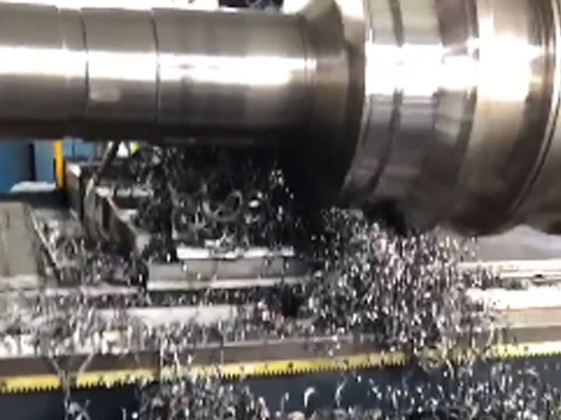 84125數控軋輥車床切削視頻